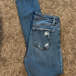 VERVET BY FLYING MONKEY Distressed Blue Skinny Jeans